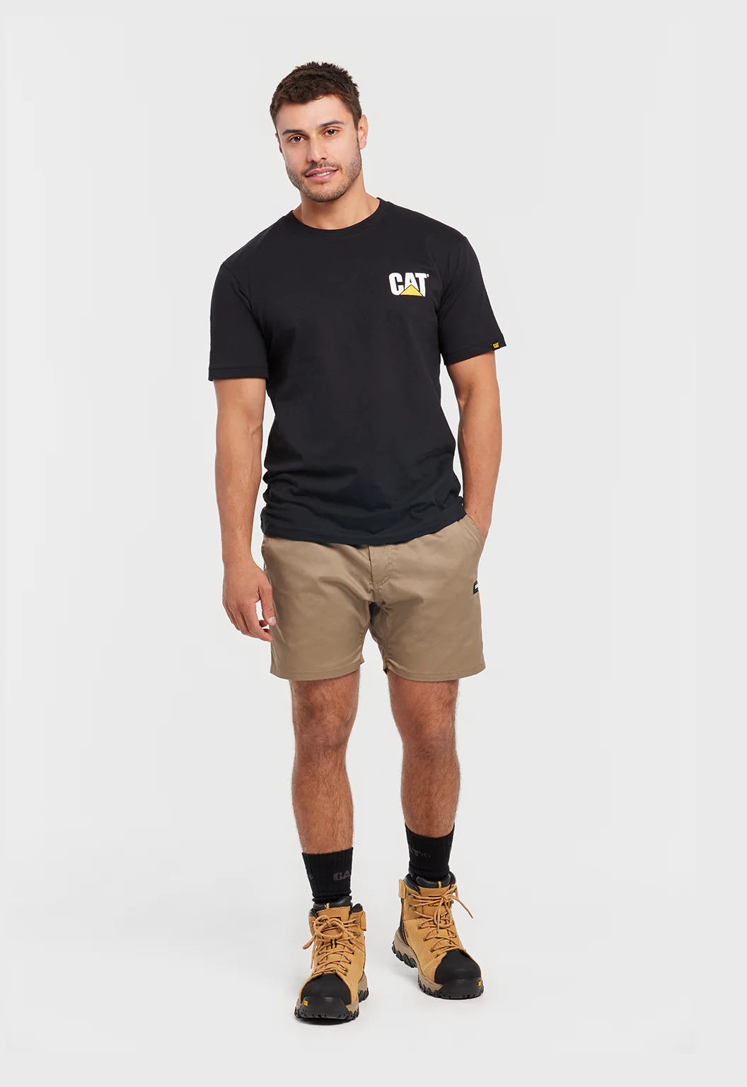 CAT Mens Short Haul Elastic Waist Work Shorts