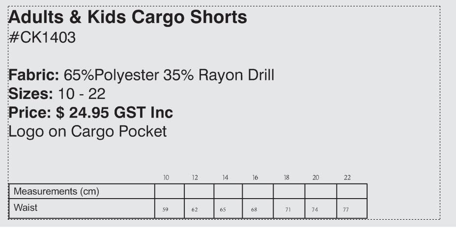 Kincumber High Boys Cargo Shorts