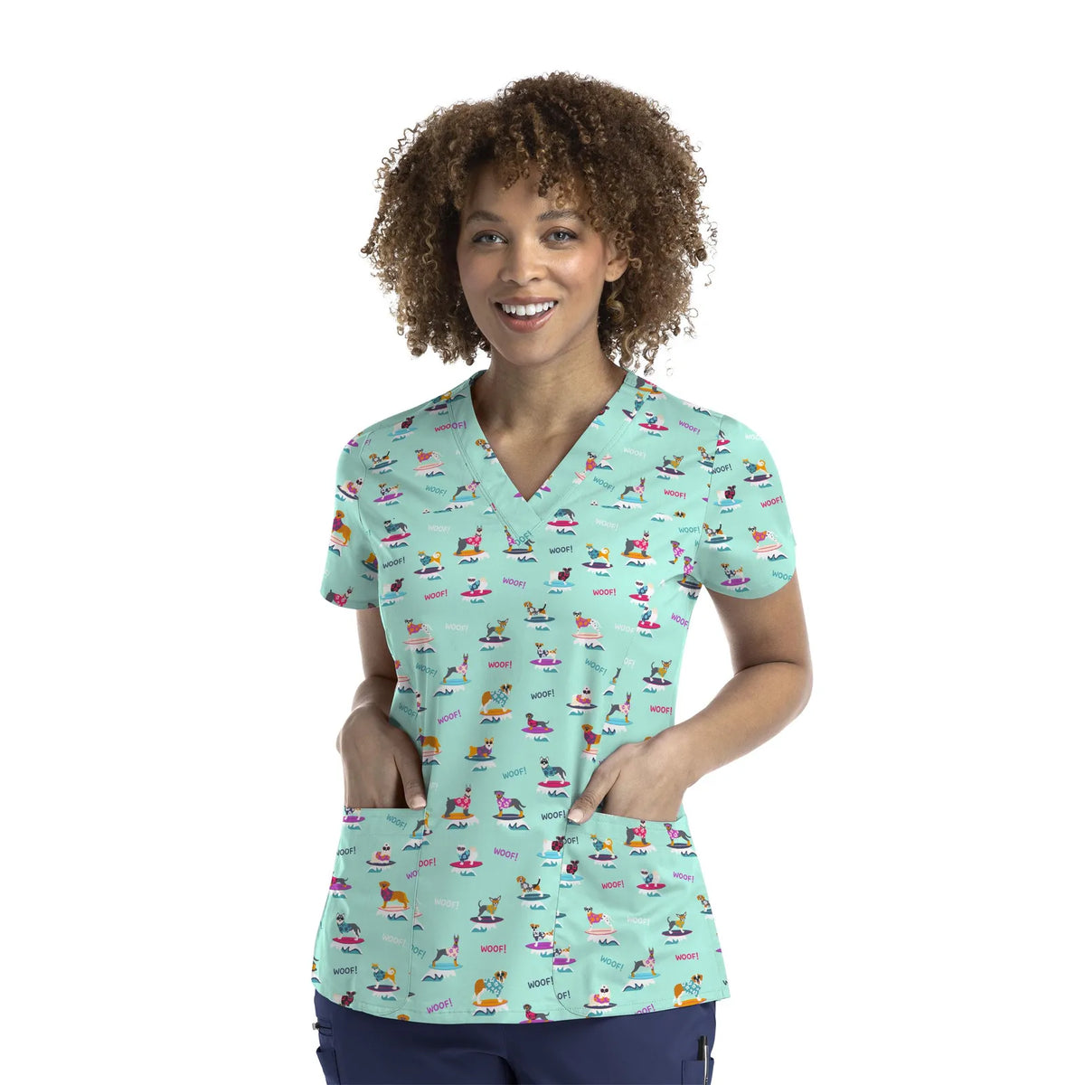 Maevn Prints Scrub Top - Surfs Up