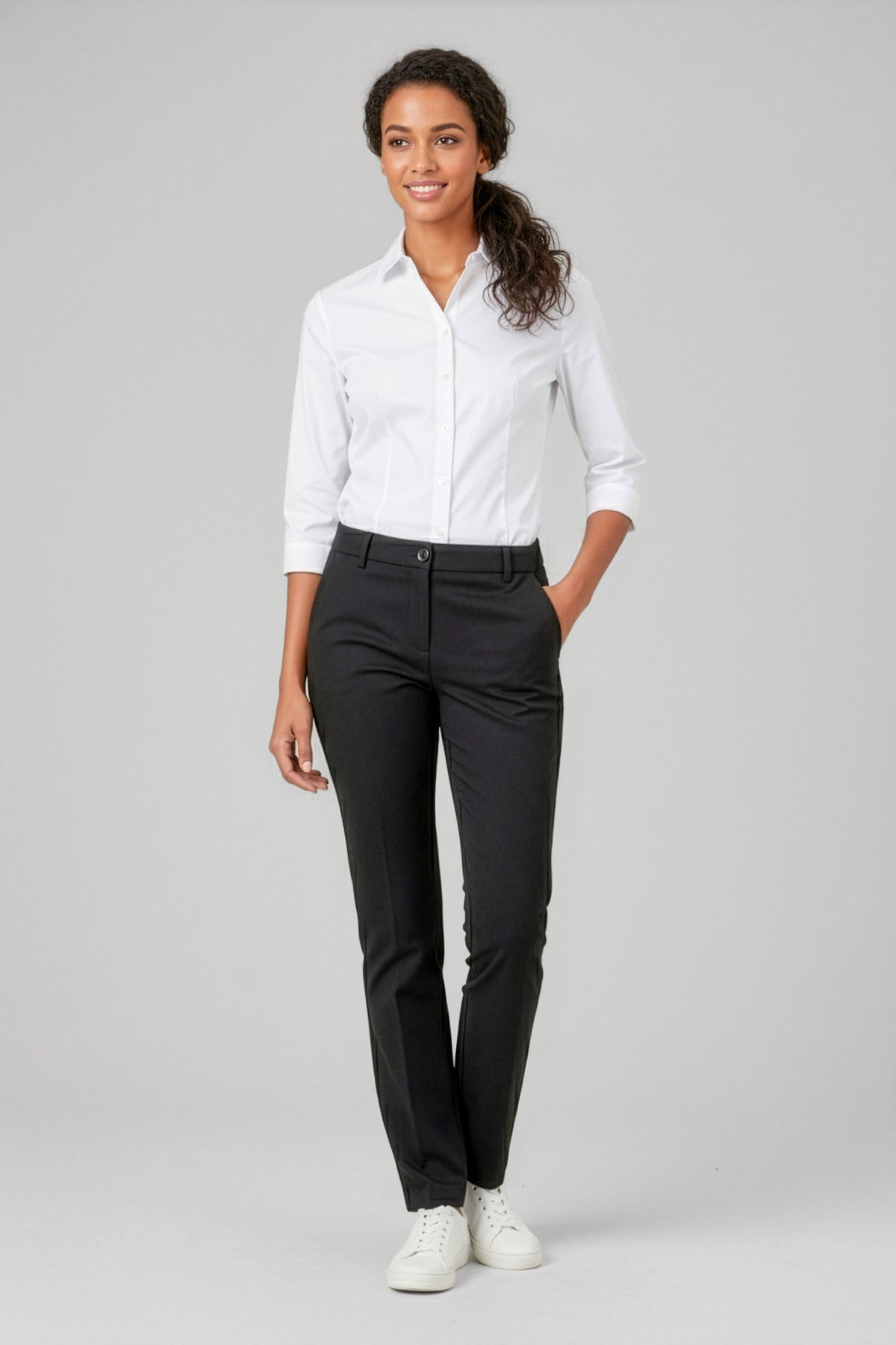 Biz Care Ladies Comfort Waist Straight Leg Pant