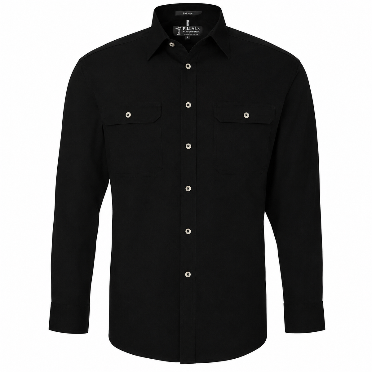 Pilbara Mens Open Front Cotton L/S Shirt