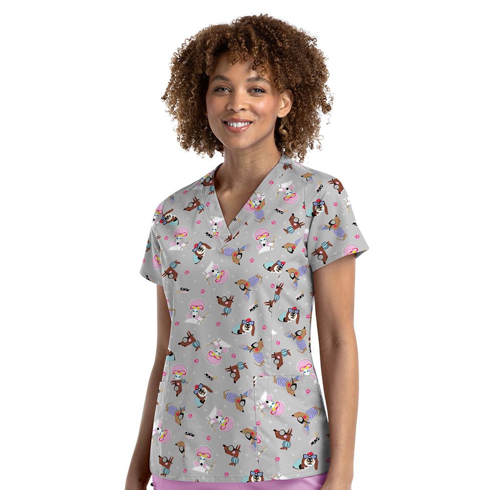 Maevn Prints Scrub Top - Hawt Diggity