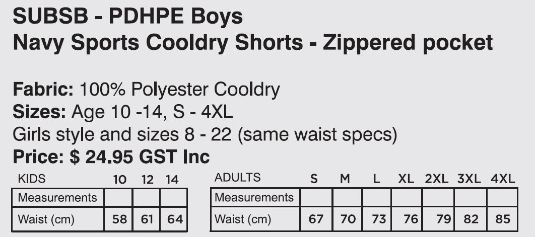 Kincumber High PDHPE Boys Sports Shorts