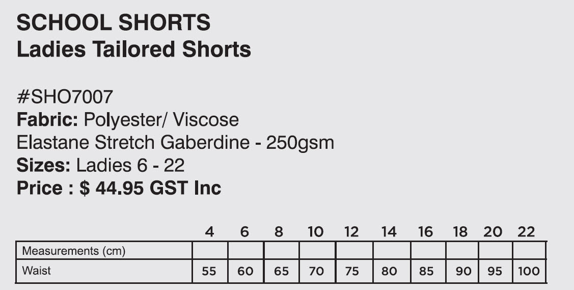 Kincumber High Girls Single Pleat Shorts