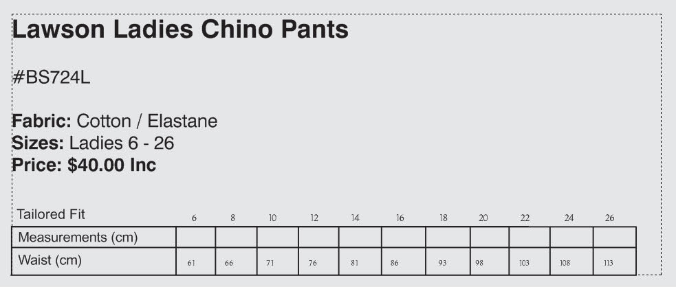Kincumber High Girls Chino Pants